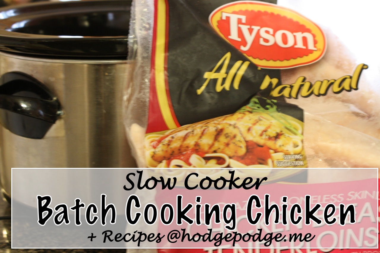 Batch Cooking Chicken in the Slow Cooker plus recipes