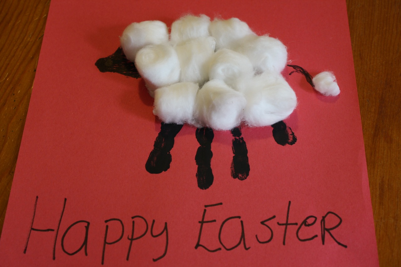 Hand Print Easter Lamb