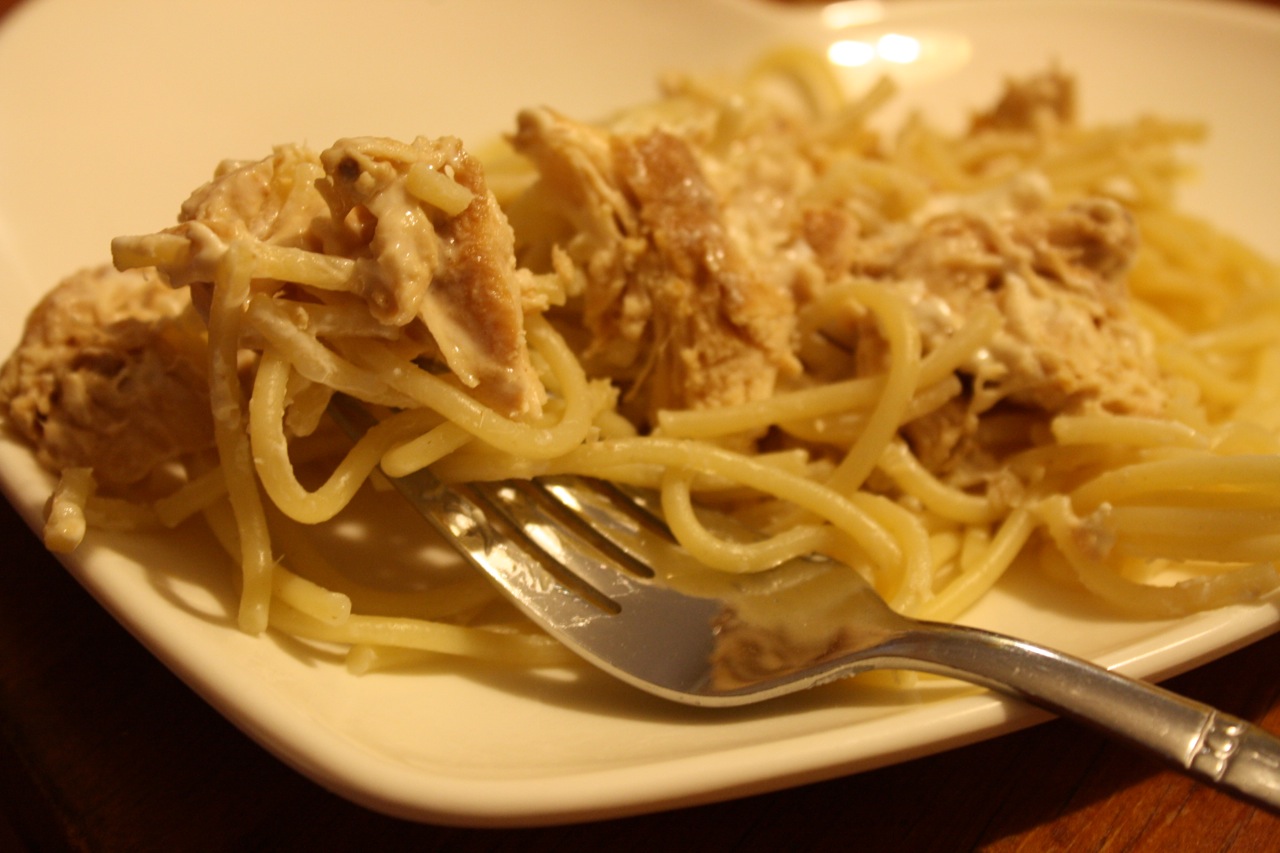 Fast Food for Slow Sundays: Cream Cheese Chicken Spaghetti