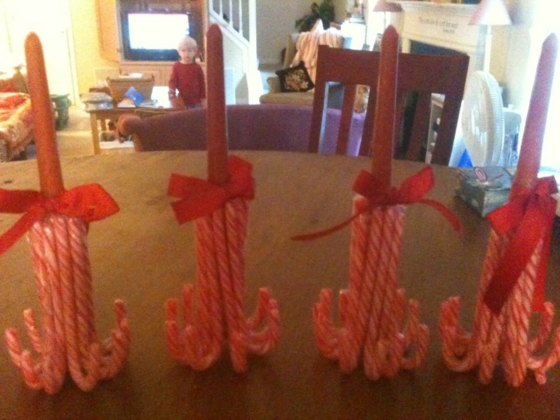 Candy-labra: Candy Cane Candle Holder