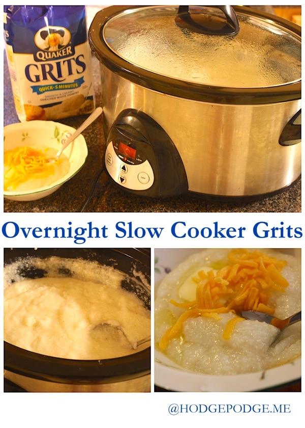 Overnight Slow Cooker Grits and Breakfast Casserole