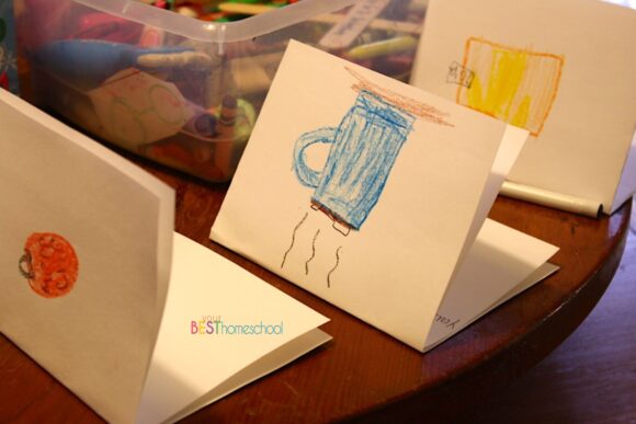 Some practical tips for homeschool handwriting and the art of thank you notes. Includes art, handwriting practice as well as a heap of gratitude!