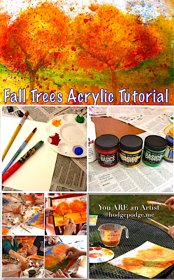 how to paint leaves with acrylic