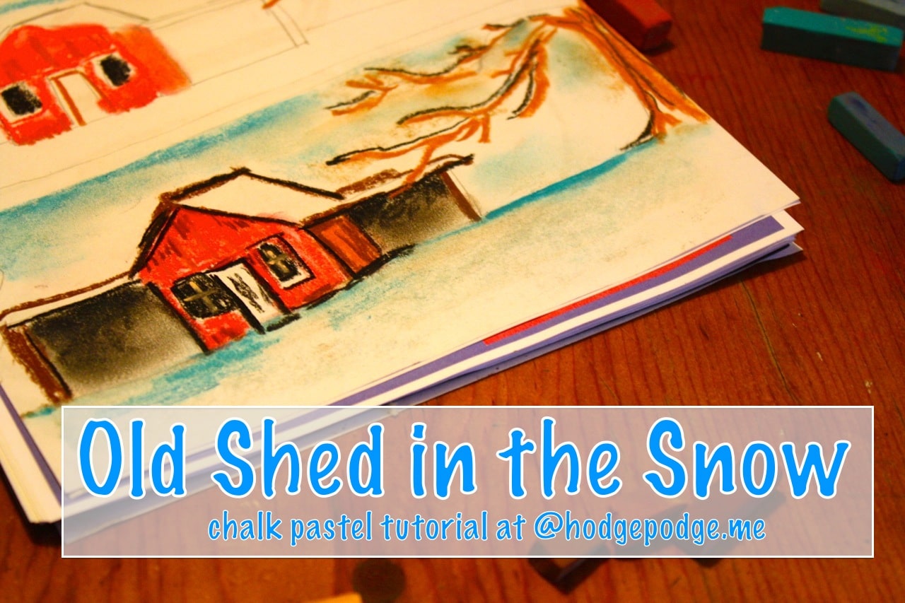 Old Shed in the Snow Chalk Art Tutorial