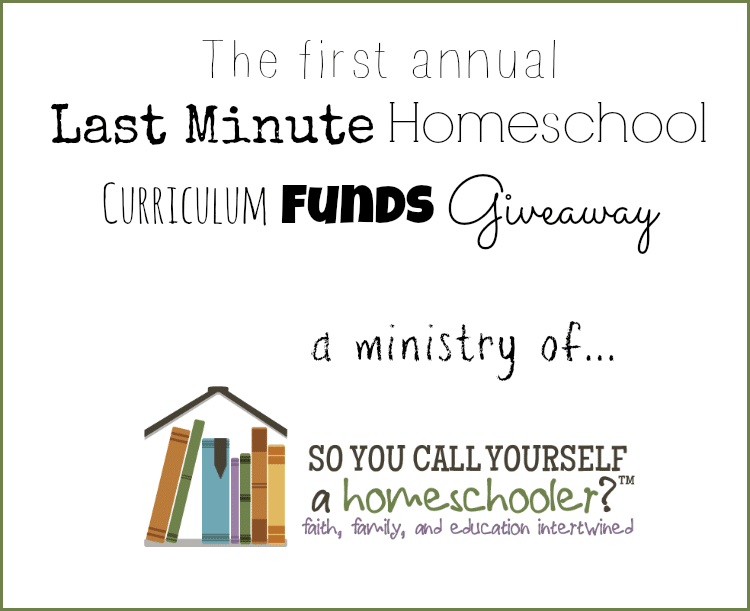Last Minute Homeschool Curriculum Funds Giveaway!