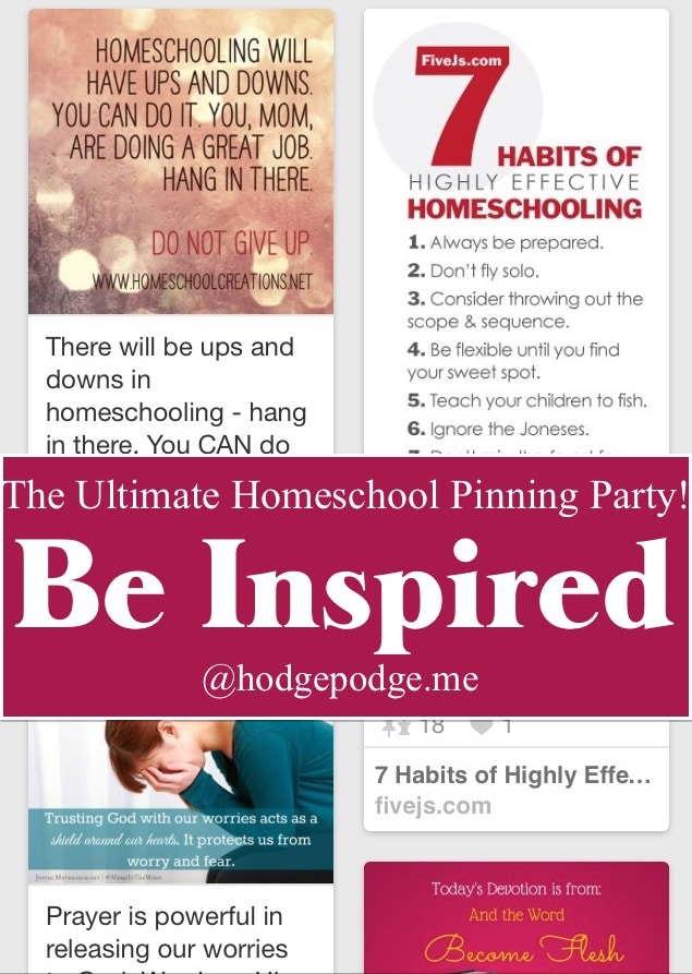 Be Inspired at The Ultimate Homeschool Pinning Party