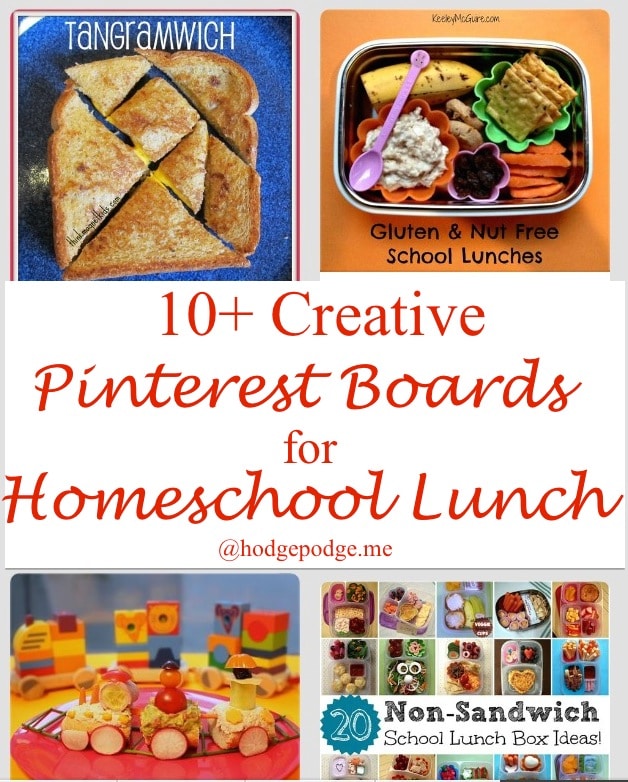 Creative Pinterest Boards for Homeschool Lunch