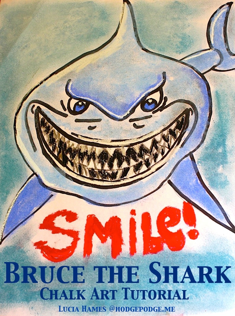 Bruce of Finding Nemo Chalk Art Tutorial