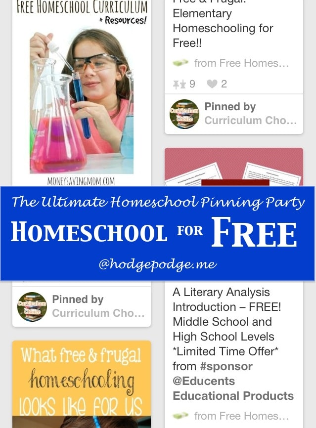 Homeschooling for Free at The Ultimate Homeschool Pinning Party