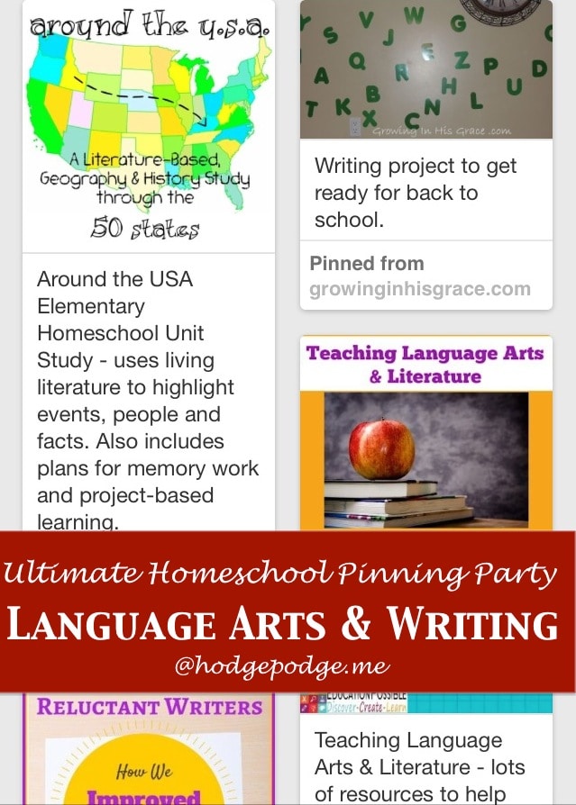 Language Arts & Writing: The Ultimate Homeschool Pinning Party
