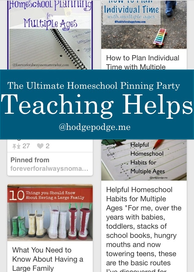 Teaching Helps at The Ultimate Homeschool Pinning Party