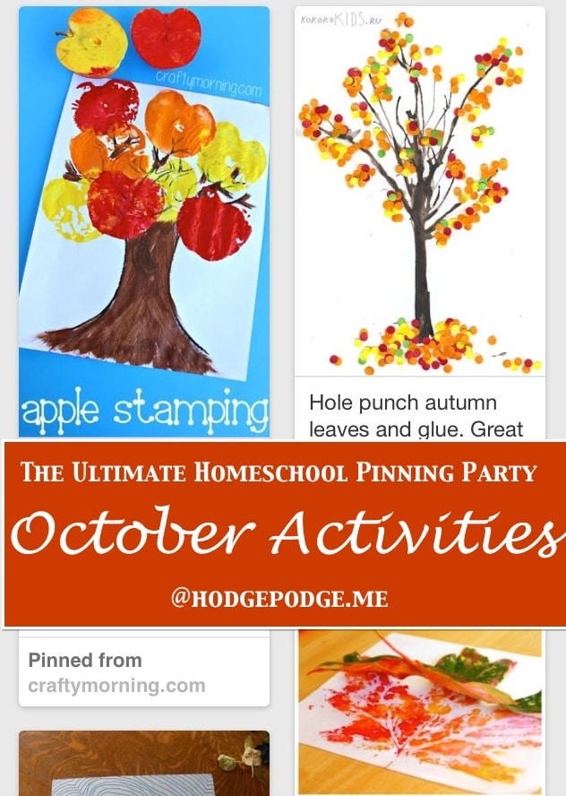 October Activities at The Ultimate Homeschool Pinning Party
