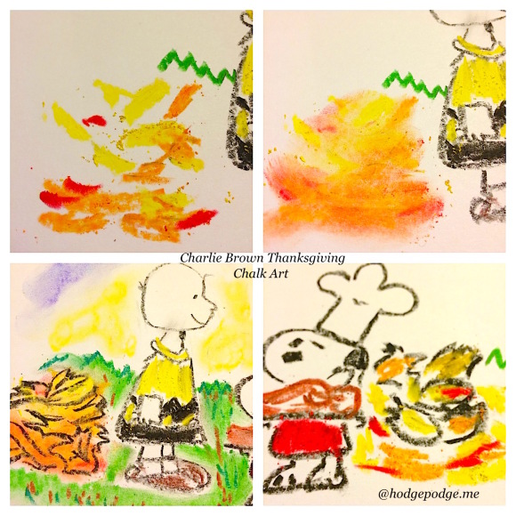 Enjoy an art tutorial of a Thanksgiving classic! Paint Charlie Brown and Snoopy with our Charlie Brown Thanksgiving Chalk Art. You ARE an artist!