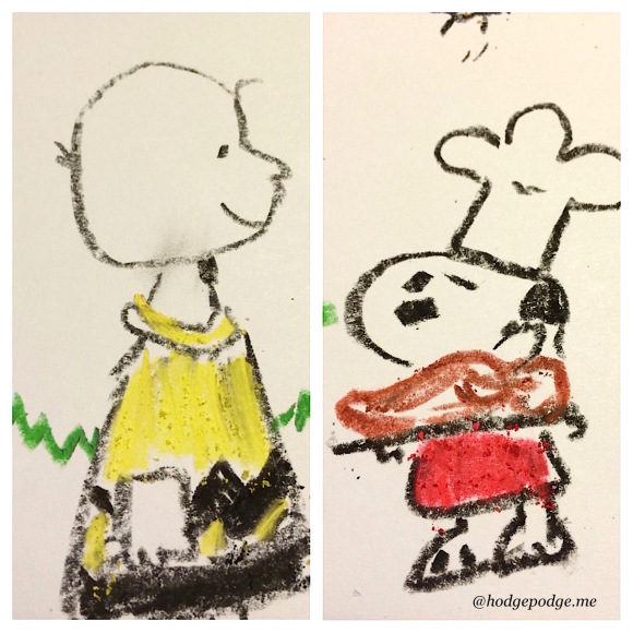 Enjoy an art tutorial of a Thanksgiving classic! Paint Charlie Brown and Snoopy with our Charlie Brown Thanksgiving Chalk Art. You ARE an artist!