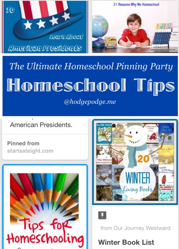 Homeschool Tips at The Ultimate Homeschool Pinning Party