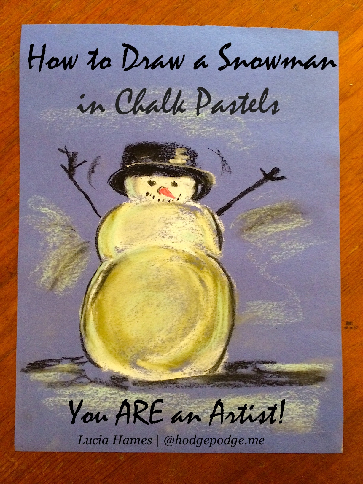 Chalk Pastel Snowman Art Tutorial