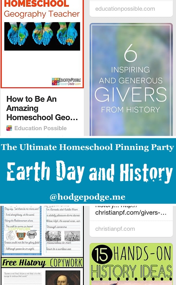 Earth Day and History at The Ultimate Homeschool Pinning Party