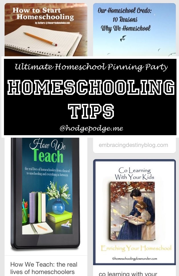 Homeschooling Tips at The Ultimate Homeschool Pinning Party