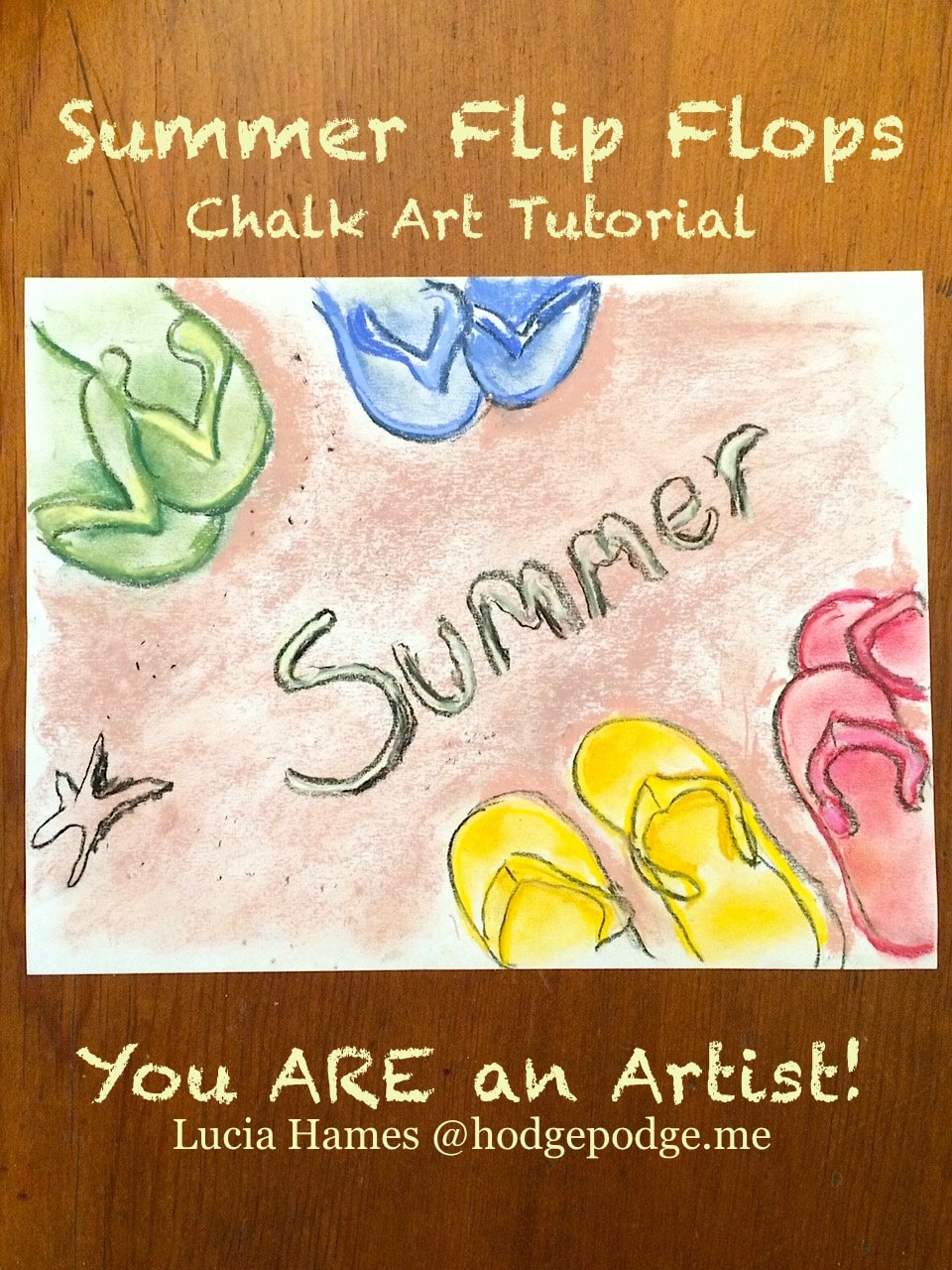 Summer Flip Flops Chalk Art Tutorial