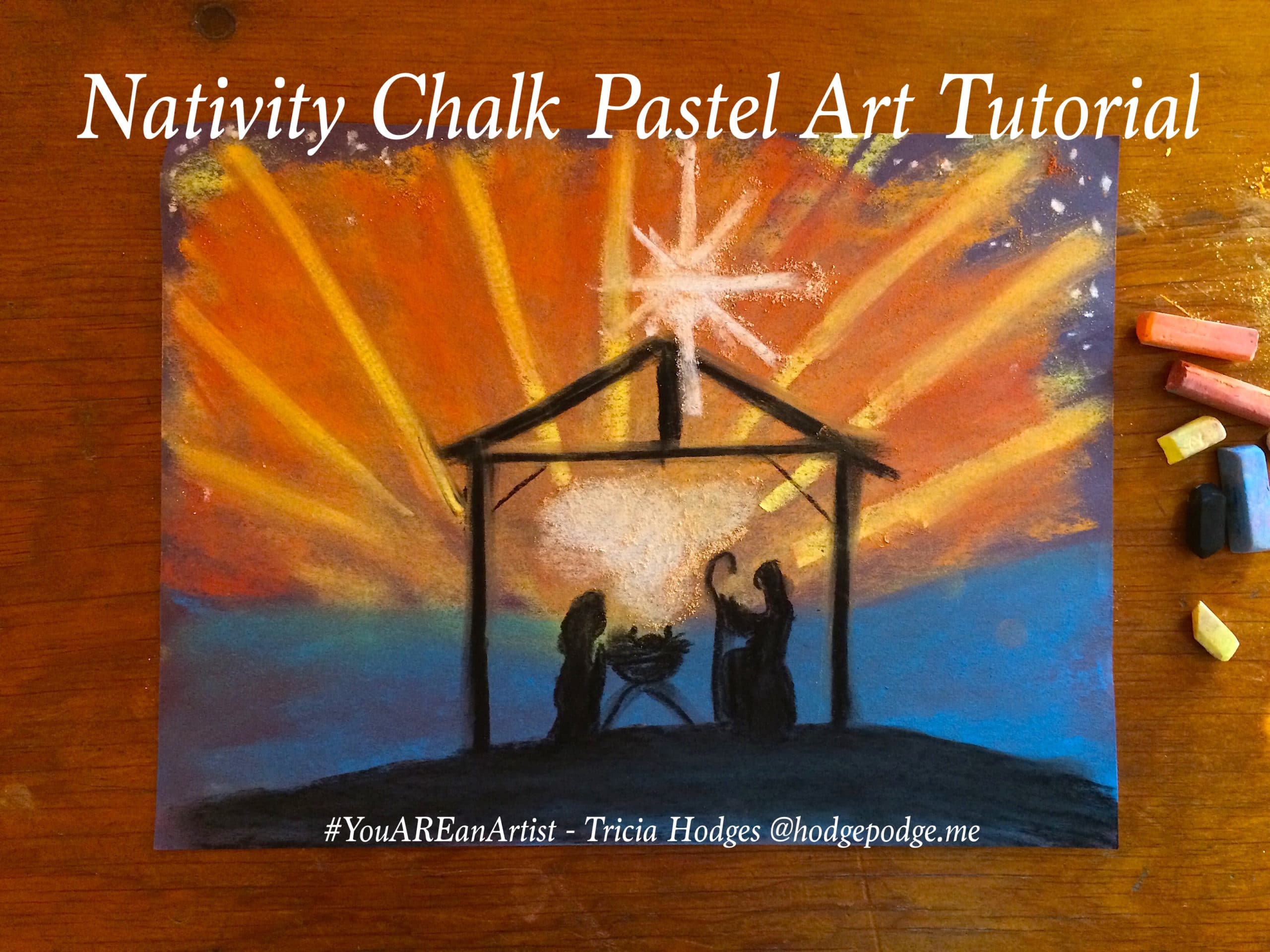 Christmas Nativity Chalk Pastel Art Tutorial