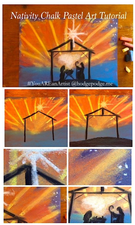 Christmas Nativity Chalk Pastel Art Tutorial - Your BEST Homeschool