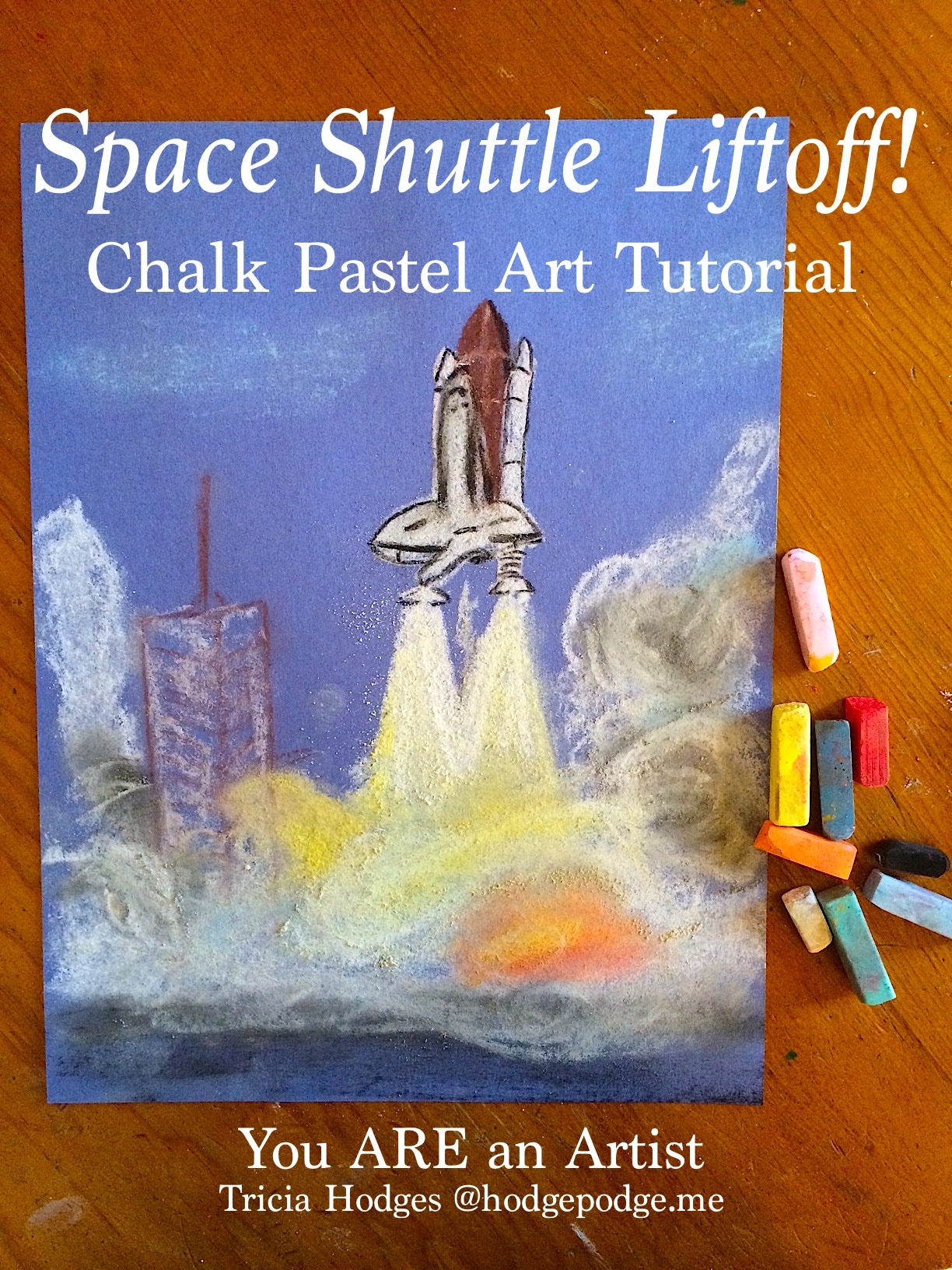 Space Shuttle Liftoff Chalk Art Tutorial
