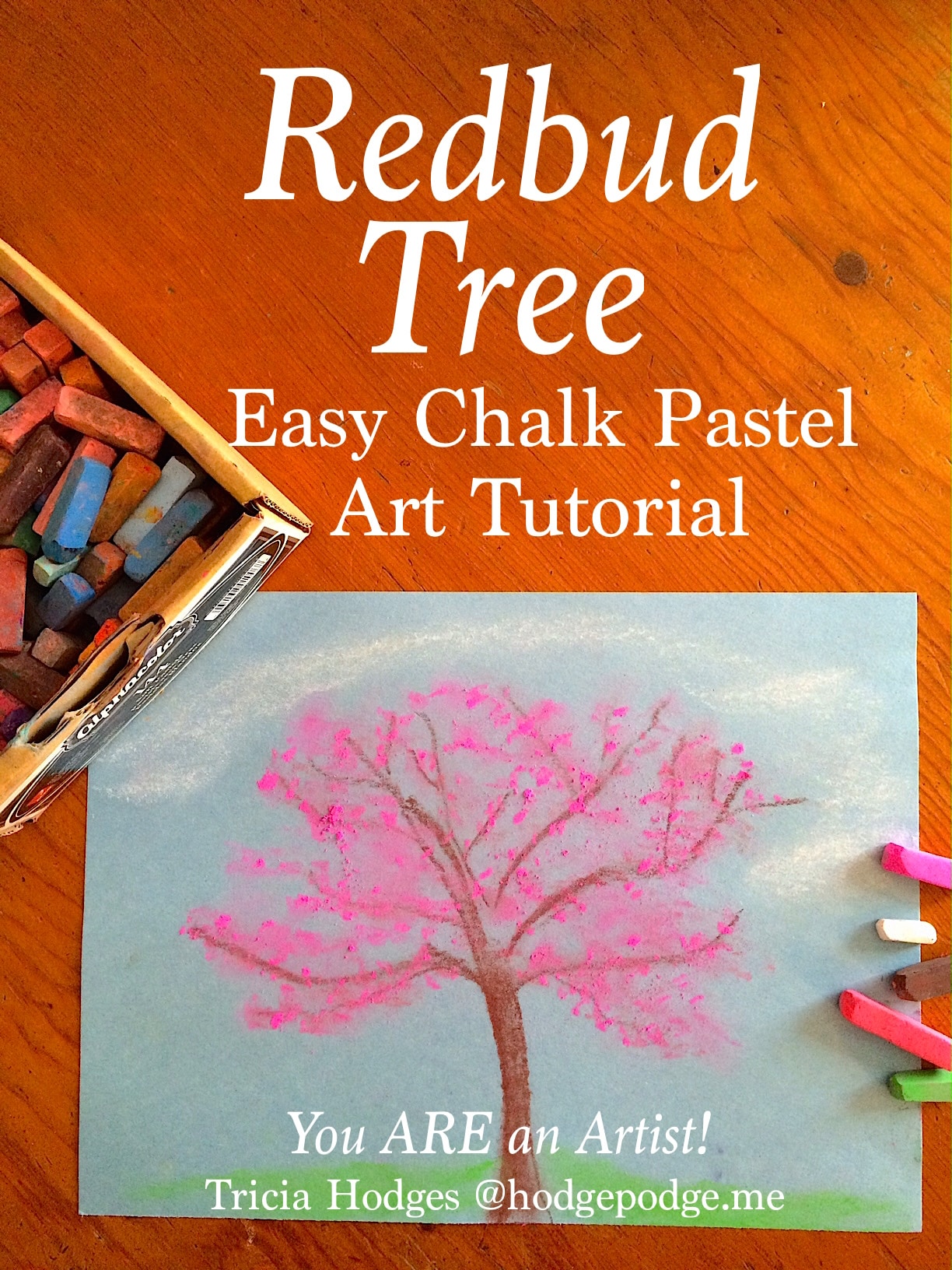 Redbud Tree Chalk Pastel Art Tutorial