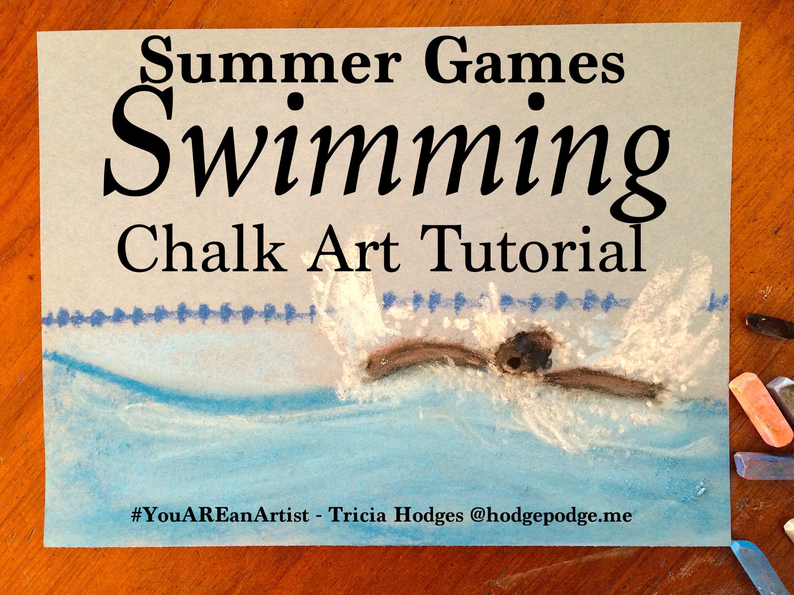 Summer Games Swimming Chalk Art Tutorial