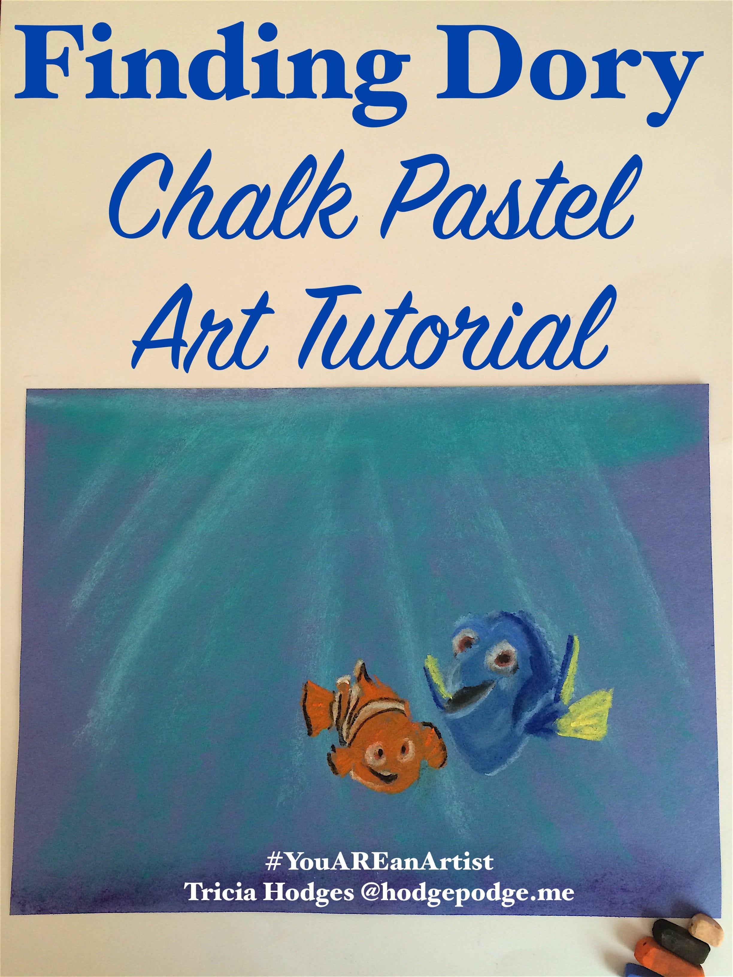 Dory and Nemo Chalk Pastel Art Tutorial