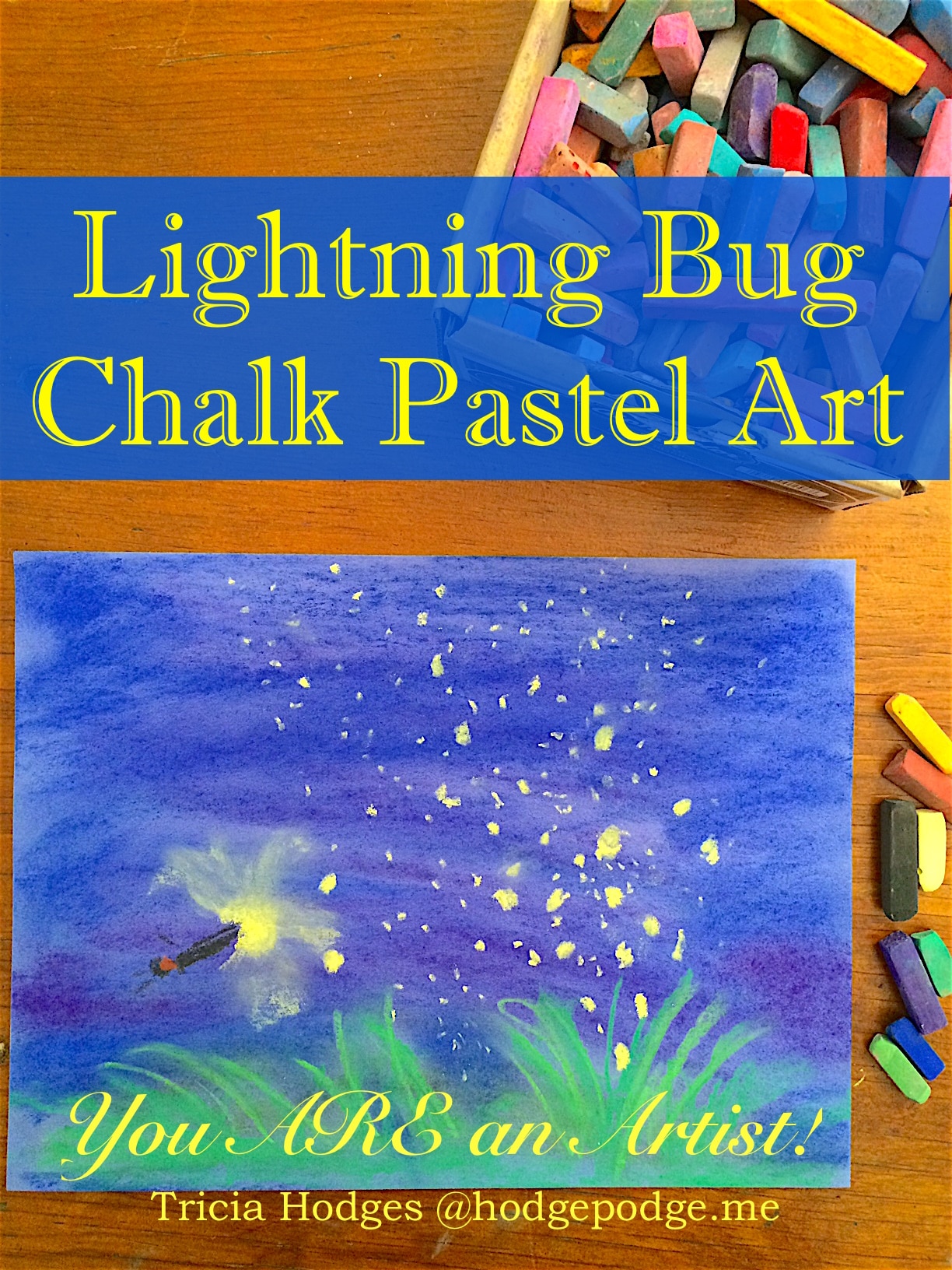 Lightning Bug Chalk Pastel Art Tutorial