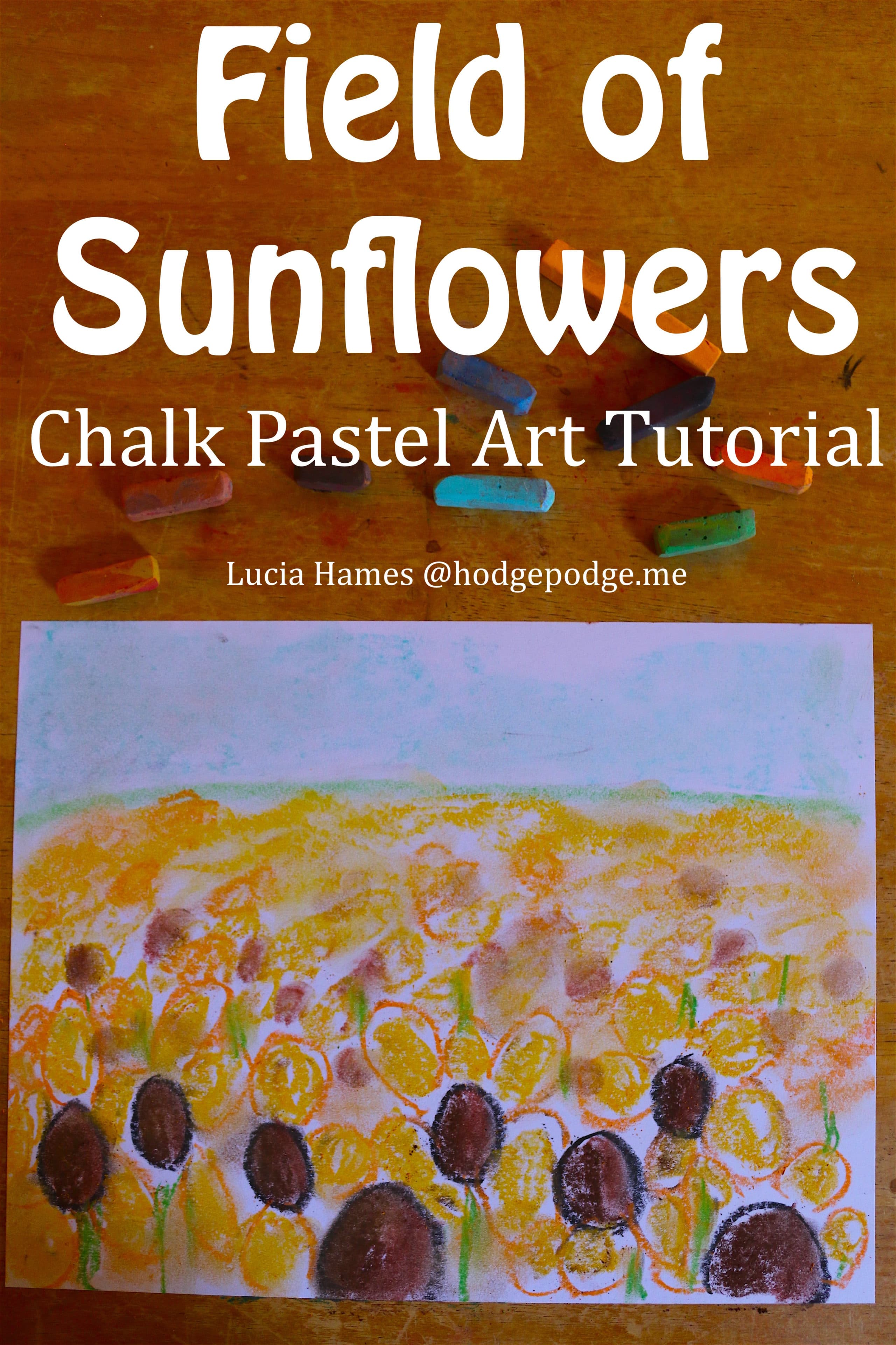 Field of Sunflowers Chalk Pastel Art Tutorial