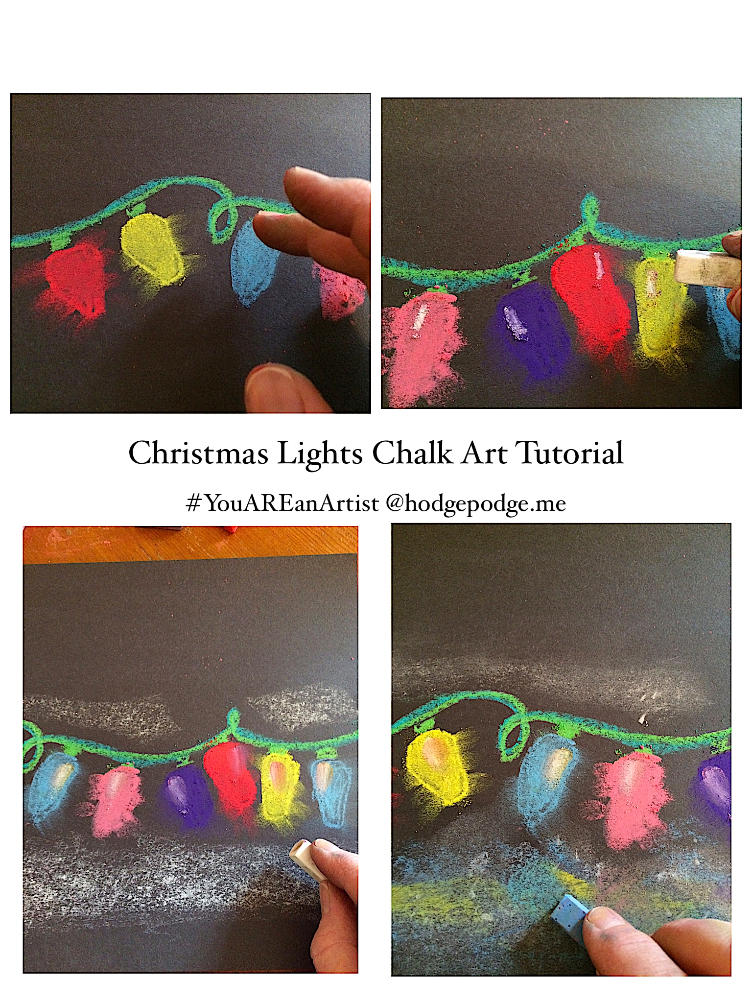 Christmas Lights Art Tutorial - Your BEST Homeschool
