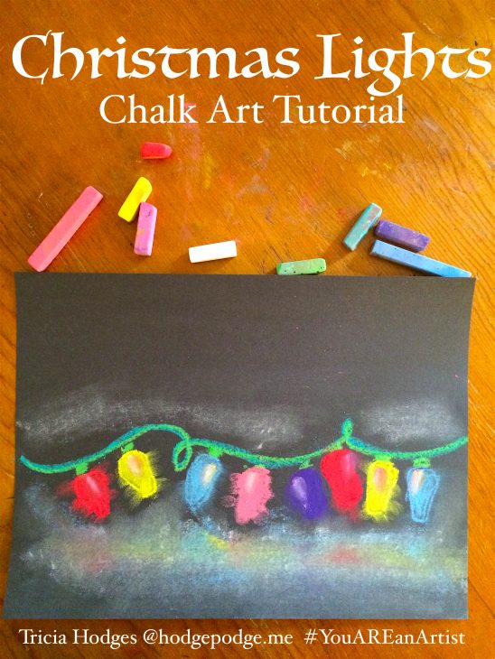 Use chalk pastels and construction paper and enjoy this beautiful Christmas lights art tutorial for all ages. Simple step-by-step instructions.