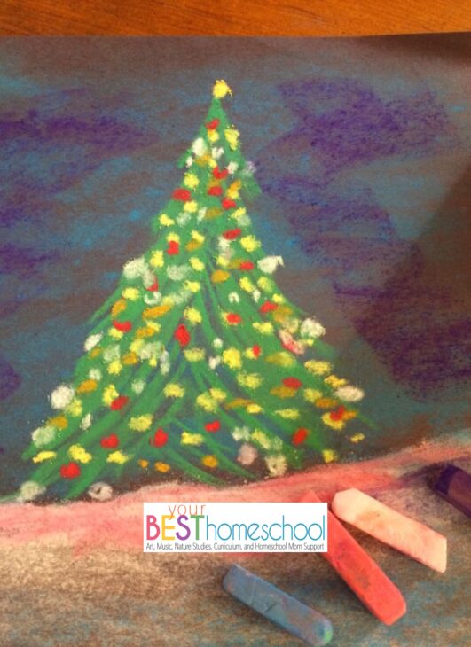 Enjoy this glowing Christmas Tree Kids' Art Tutorial for your Christmas School celebrations. One of our favorite ways to make memories at Christmas is to drive around town and see Christmas lights at night! 