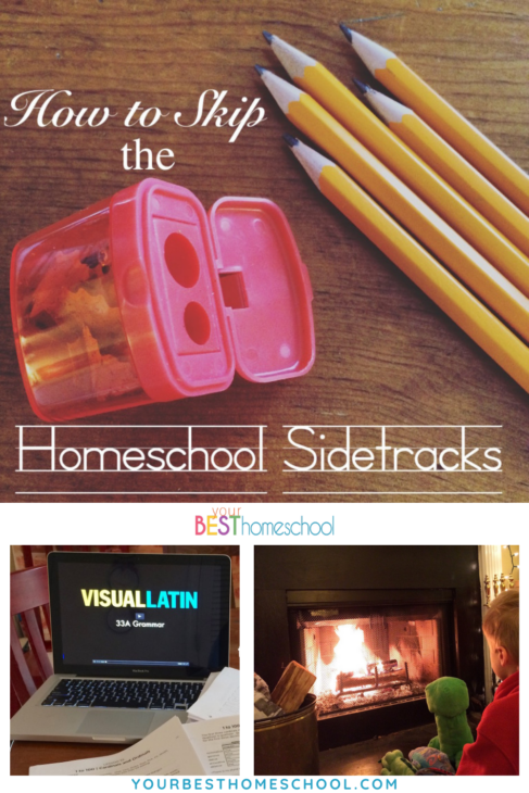 Tips and resources for how to skip the homeschool sidetracks that we don't want taking over the day. Schedule tips and more!