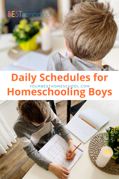 Here is an example of a daily schedule for homeschooling boys. This 'A Day in the Life' style will give you our unique homeschool perspective with all boys.
