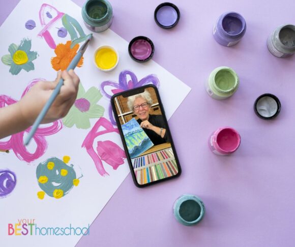 Fine Arts Fridays and homeschool lessons with Nana are a creative way to integrate art and music appreciation and hands on art lessons into your learning in a fun way.