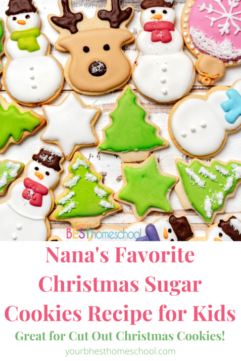 This is our favorite sugar cookies recipe for kids. Entitled Holiday Cookies in my family cookbook, this is the recipe we use for our cut out Christmas cookies. 