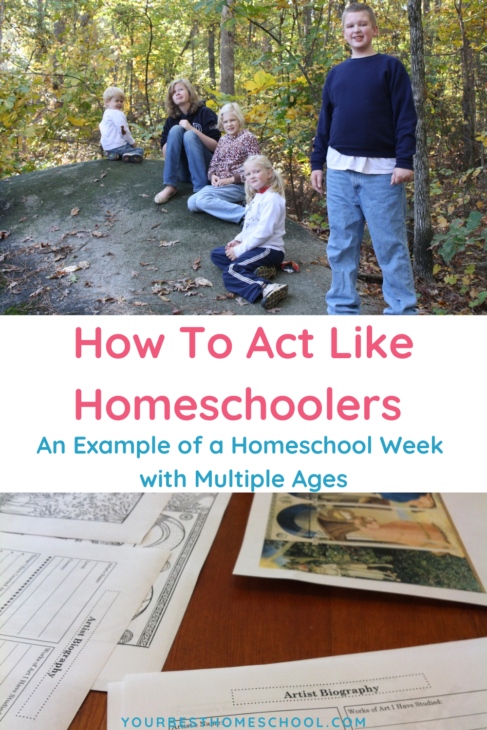 Here is how to act like homeschoolers with an example of an upside down day with evening homeschool, a field trip, movies for history, plenty of outside time and more!