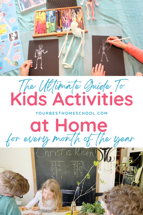 Enjoy this fun inspiration for at home kids activities for every month of the year! These are a homeschool mom's favorites resources! 