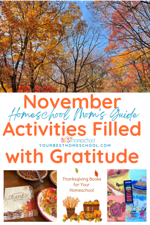 What a great month for making memories together! This homeschool mom's guide to November activities is filled with gratitude plus art, nature study and homeschooling encouragement.